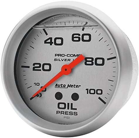 Auto Meter 4621 Silver LFGs Oil Pressure Gauge Auto Meter