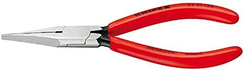 KNIPEX Tools - Long Nose Relay Adjusting Pliers, Flat Tips (3221135), Red Knipex