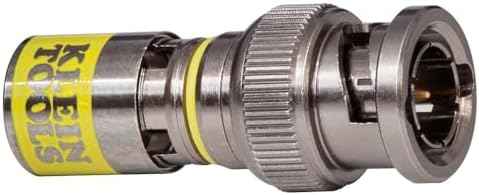 Klein Tools VDV813-607 Universal BNC Compression Coax Connector, for RG6/6Q Coaxial Cables, Male, 10-Pack Klein Tools