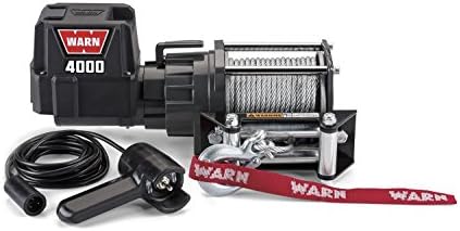 WARN 92000 Vehicle Mounted 2000 Series 12V DC Electric Utility Winch with Steel Cable: 1 Ton (2,000 lb) Pulling Capacity Warn