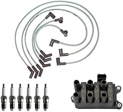 Ignition Coil Wire Set 6 U-Groove Design Spark Plugs Kit For Ford 3.8L V6 Alpaca