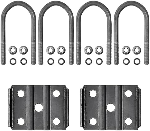 Комплект стальных U-образных болтов с шагом резьбы 2 дюйма, длиной 5-1/2 дюйма и диаметром 1/2 дюйма для оси прицепа до 1588 кг, размер 2-3/8 дюйма Sparkwhiz