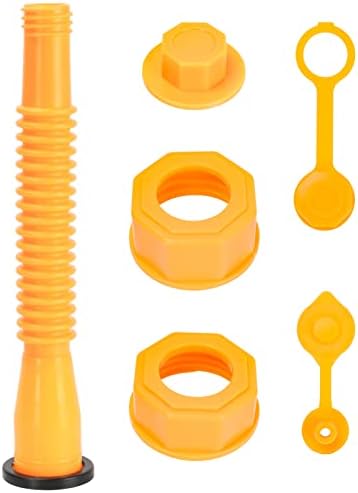 HOXHA Gas Can Spout Replacement, Gas Can Nozzle, Bendable Nozzle Kit with Screw Collar Caps, Vent Caps, Spout Cover, 3 Kit Yellow HOXHA