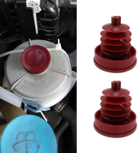 2PCS Hydraulic Power Steering Pump, Automotive Replacement Power Steering Pump Caps, 53697-SB3-952 Red Reservoir Cap Plug Cover Car Accessories Compatible with Honda Power Steering Fluid Kutyun