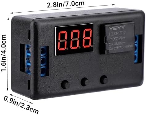 DROK 12 Volt Timer Relay, 0.1s to 999min 50mA 4-Mode On-Off Automotive Digital Delay Relay, Electric Delay Timer Switch, Cycle Time Delay Module with LED Display Drok