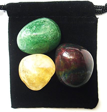 The Magic Is In You Aries Zodiac/Astrological Tumbled Crystal Healing Set with Pouch & Description Card - Aventurine, Citrine, & Bloodstone The Magic Is In You