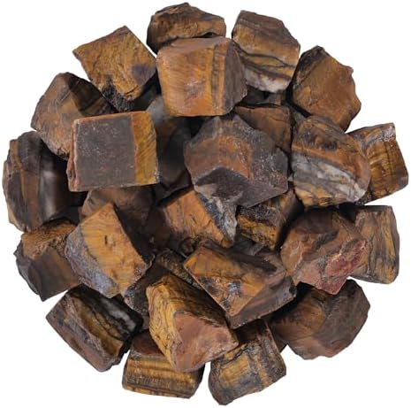 YATSKIA Tigers Eye Crystal - Raw Crystals Bulk - Crystals and Healing Stones - Tiger Eye Stone - Healing Crystals - Rocks and Crystals - Rocks for Tumbling - Polishing - Crystal Gifts - Crystal Decor YATSKIA