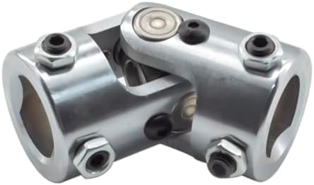 1" DD x 1" DD Steering Universal U-Joint Black Single U Joint Coupler Shaft (Chrome, 3-1/4" Total Length) Rabropar