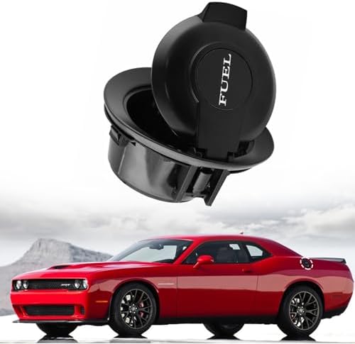 Moonlinks Fuel Filler Door Cap Compatible with 2008-2023 Dodge Challenger Gas Cover Cap Vapor Edition,Fuel Filler Door Cap for 68250120AA,Car Fuel Tank Filler Door Cover Replacement Matte Black Moonlinks