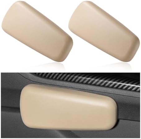 2 PCS Car Elbow Pad Arm Rest, Auto Armrest Cushion Relieves Elbow Fatigue, Automotive Door Armrest Protective Pads Suitable for Most Vehicles, Universal Car Accessories (Beige) Povtii