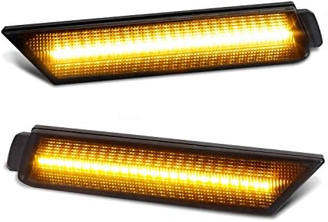 RUXIFEY Smoked Lens LED Side Marker Lights Front Bumper Sidemarker Lamps Reflectors Compatible with 2010 to 2015 Chevy Camaro Amber - Pack of 2 Ruxifey