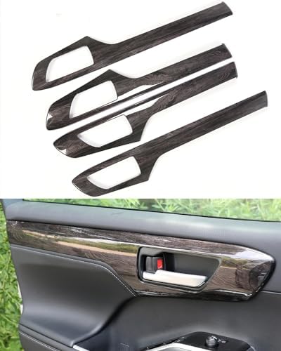 for Toyota Highlander 2025 2024 2023 2022 2021 2020 XSE, XLE, LE, L Interior Door Handle Protective Cover, OEM Style Inner Strip Molding Trims for Highlander, NOT for 2024 Grand Highlander- Wood Yakaney