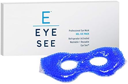 Маска для сна Eye See Cooling Gel Eye Mask - холодный компресс с гелевыми бусами - безопасно для микроволнового нагрева - идеально для снятия отеков, темных кругов, сухих глаз, успокаивающих головных болей Eye See