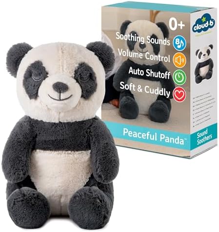 Cloud b Sound Machine with White Noise Soothing Sounds | Cuddly Stuffed Animal | Adjustable Settings and Auto-Shutoff | Peaceful Panda™ Cloud b