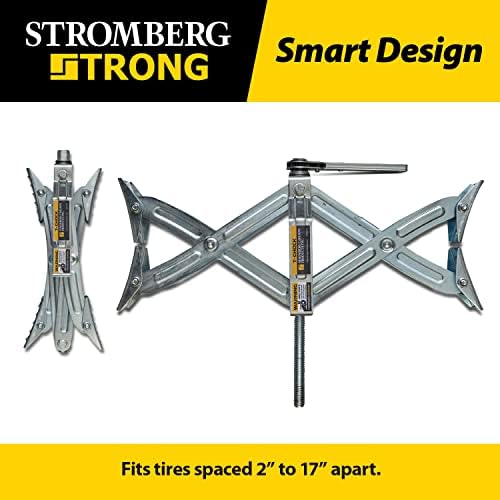 Stromberg Carlson JBP-T217.1 Tandem Axle T-Chock - RV Wheel Chock - Camper Wheel Chock Stabilizer Scissor - T-Chocks for RV - Fits Tires Spaced 2"-17" Apart Stromberg Carlson