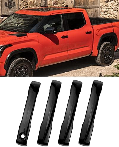 TIKSCIENCE Car Exterior Door Handle Trim Cover for Toyota Tundra 2022-2023, Bright Black Tikscience