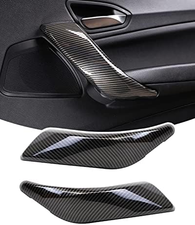 Car Inner Door Handles Cover for BMW F20 F21 F22 F23, Carbon Fiber Inner Door Armrest Handle Cover Trim Sticker for BMW 1 2 Series 2012-2018 Limbqs