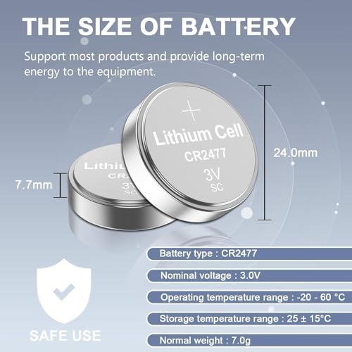 Литиевые батарейки CR2477, 3V, 900mAh, 100 шт. для часов, пультов и датчиков PKCELL