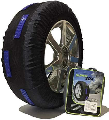 Security Chain Company S10 Tire Traction SuperSox with Reinforced Studded Urethane Pads, Tire Chain Alternative for Increased Traction and Low Clearance, Set of 2 Scc