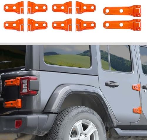 JWWY for Jeep JL Hinge Kits Door Hinge Cover Spare Tire Carrier Bracket Hinge Cover Trim Fit for 2018-2024+Jeep Wrangler JL JLU & Gladiator JT Exterior Accessories 20pcs Blue Jwwy