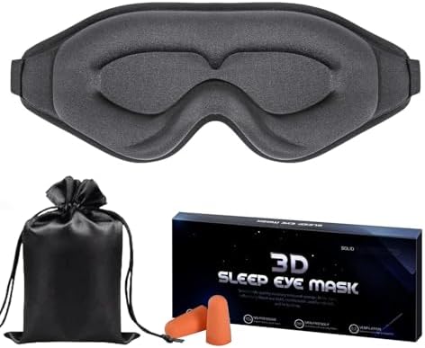 Маска для сна KICHENS Sleep Mask для блокировки света, настраиваемая 3D, контурная темно-серая KICHENS