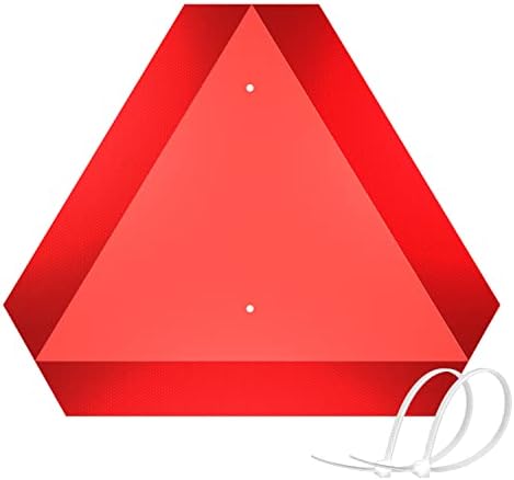 Slow Moving Vehicle Sign Triangle Sign - SMV Sign for Golf Cart,UTV/ATV/RTV,Tractor&Farm equipment - Highly Reflective Up to 7 Years,14"x16"80-mil Thick Plastic - Include Screws & Zip Ties Bestune