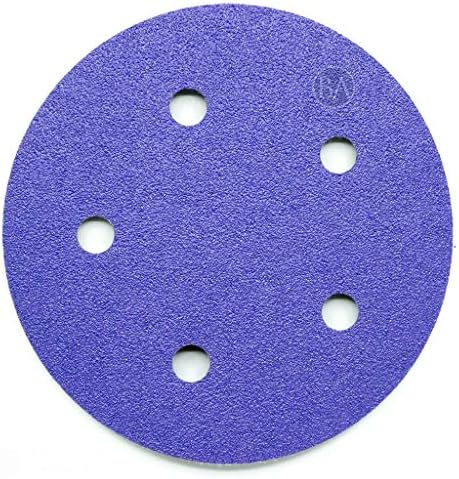 Benchmark Abrasives 5" Premium Ceramic 5 Holes Film Backed Hook and Loop Discs For Sanding of Metals Non-Ferrous Metals Wood Plastic Fiberglass (Pack of 50) - 1000 Grit Benchmark Abrasives