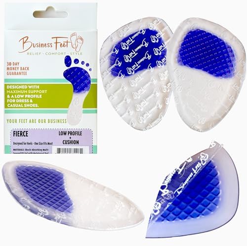 Fierce! Gel (Гель) Shoe Inserts for Women Designed by Business Feet® Inserts for Heels & Flats with Adhesive. Best Shoe Insoles for Ball of Foot Cushion Metatarsal Pads for Women with Support Gel Foot Pads Business Feet