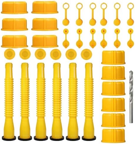 3 Kit-Yellow Gas Can Spout Replacement Set, Gas Can Nozzle 1/2/5/10 Gal Replacement of Old Tanks (19 pack) Pftjujudan