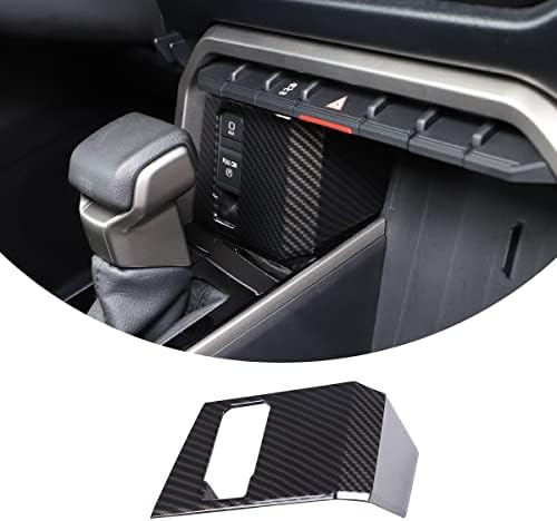 Compatible with Toyota Tundra Sequoia 2022 2023 Car ABS Central Electronic Handbrake Button Frame Cover Interior Accessories (Black Carbon Fiber) TongSheng