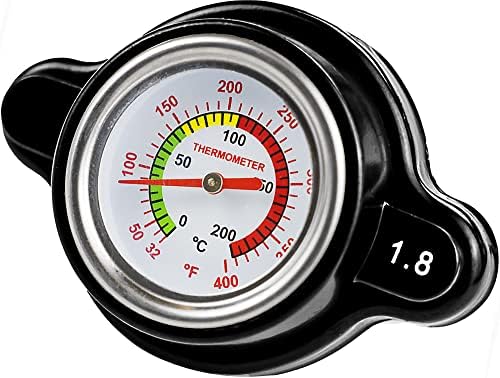 High Pressure Radiator Cap 1.8 Bar With Temperature Gauge For Honda, Suzuki, Kawasaki, Polaris, Yamaha, Husqvarna Vehicles Motorcycle, Dirt Bike, Ktm, Atv And More. ROVIKE