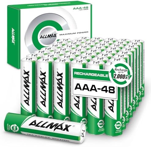 Allmax AAA Maximum Power Precharged Rechargeable Triple A Batteries (8 Count) – Ultra Long-Lasting, Recharge up to 2,000 Times – 1.2V Allmax Battery