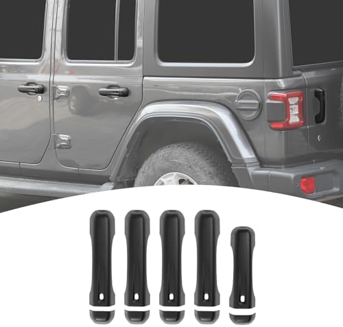 for Jeep JL Tailgate Door Handle Cover Trim Matte Black for Jeep Wrangler JL JLU 2018 up 4-Door Matte Black Exterior Accessories 5pcs Pdklin