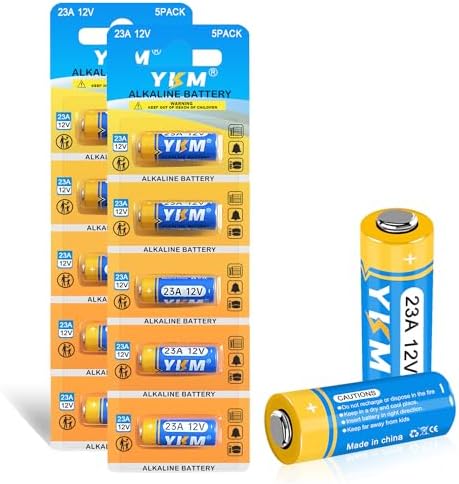 YKM 23A 12 Volt Battery A23 MN21/23 L1028f 12V Alkaline Battery for Ceiling Fan Remote Garage Door Opener 5 Pack Ykm