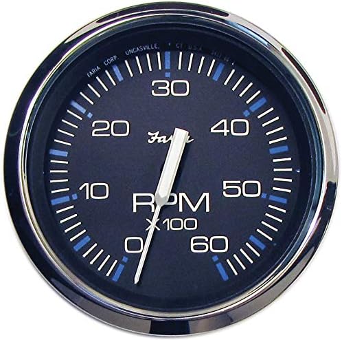 Faria Chesapeake Black 4" Tachometer - 6000 RPM (Gas) (Inboard & I/O) Faria