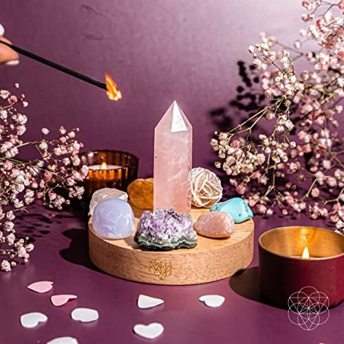 Conscious Items - The Divine Feminine Crystal Lamp - Healing Crystals Lamp - Amethyst Lamp - Gemstone Lamp Natural - Crystal Light Lamp - Crystal Night Light - Crystal Decor Conscious Items