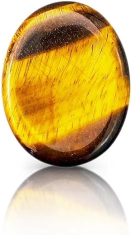 Tiger's Eye Gemstone for Healing Worry Stone Keep in Your Pocket or Palm Rub with Your Thumb When Feeling Anxiety Stress Relief (Large) ARK Survivor