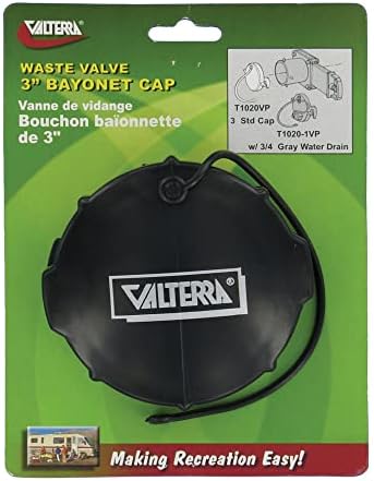 Valterra T1020VP Waste Valve Cap - 3" Bayonet, Black Valterra