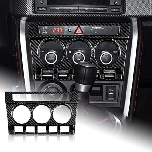 AIRSPEED for Subaru BRZ Toyota 86 2013-2020 Car Center Air Conditioning Outlet Vent Ring Cover Hard Carbon Fiber Moulding Sticker Inner Trim, Black Airspeed