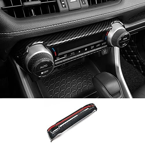 ERIDANUS Auto Accessories Fit for RAV4 2024 2023 2022 2021 2020 2019 Dashboard Ac Switch Panel Button Cover Frame Trim (Black Carbon Fiber Style) ABS 1 PC Eridanus