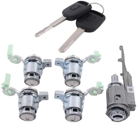 MOTOKU Ignition Switch Cylinder and Door Lock Cylinder Kit with 48 Chipped Key for Honda Civic 2003-2005 CR-V 2002-2006 Element 2003-2011 S2000 2004-2005 Motoku