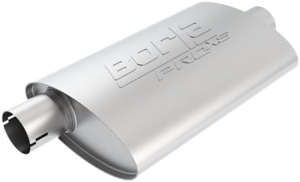 BORLA 400476 ProXS ProXS Muffler 2" Offset Inlet/ 2" Center Outlet, 4" x 9.5" Oval, 14" Long Body, 19" Overall Length. Universal Part. Reversible Design. Notched Necks. Borla