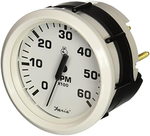 Faria - 3003.3484 33103 Dress Tachometer (6000 RPM) Gas - 4", White Faria