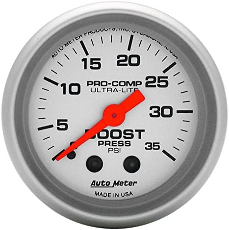 Auto Meter 4304 Ultra-Lite Mechanical Boost Gauge Regular, 2.3125 in. Auto Meter