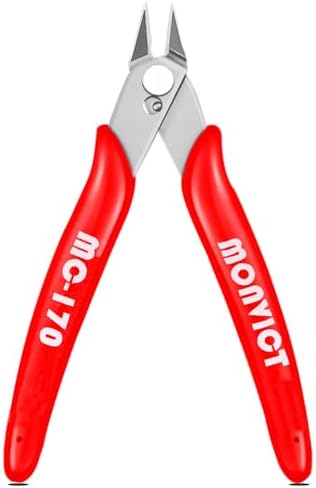 MONVICT 5 Inch Micro Wire Cutters, Flush Cutters with Ultra Sharp Cutting Edge & Opening Spring Precision Small Side Cutting Pliers Tools Perfect for Crafts Wires 3D Printer Electrical & Cut Needs Monvict