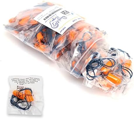 Metal Detectable Foam Earplugs 50 Pair - NRR 32dB with Detectable String - Noise Cancelling, Sound Blocking, Disposable, Corded Ear Plugs Bulk for Food Services, Industry, Pharmaceutical, Pulp & Paper Quality Plugs by Rips