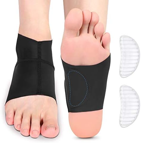 Arch Support Brace, Ankle Sleeve with Arch Support Ankle Protector Wrap with Gel (Гель) Pads for Plantar Fasciitis, Heel Spurs, Feet Pain, Flat Arches Pain Relief, Fits Men and Women(1 Pair) YHG