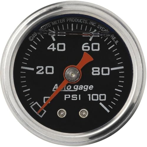 AUTO METER 2174 Autogage Fuel Pressure Gauge, Black face Auto Meter