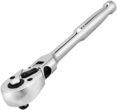 WORKPRO 1/2" Drive Flex Head Ratchet 72-Tooth Ratchet Flex Head with Chromium Plating Quick Release Reversible Design, 5 Degree Swing Workpro