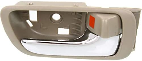 For Toyota Camry 2002 03 04 05 2006 Interior Door Handle Front OR Rear, Passenger Side Beige bezel with chrome lever | With door lock button| Trim:All Submodels KarParts360